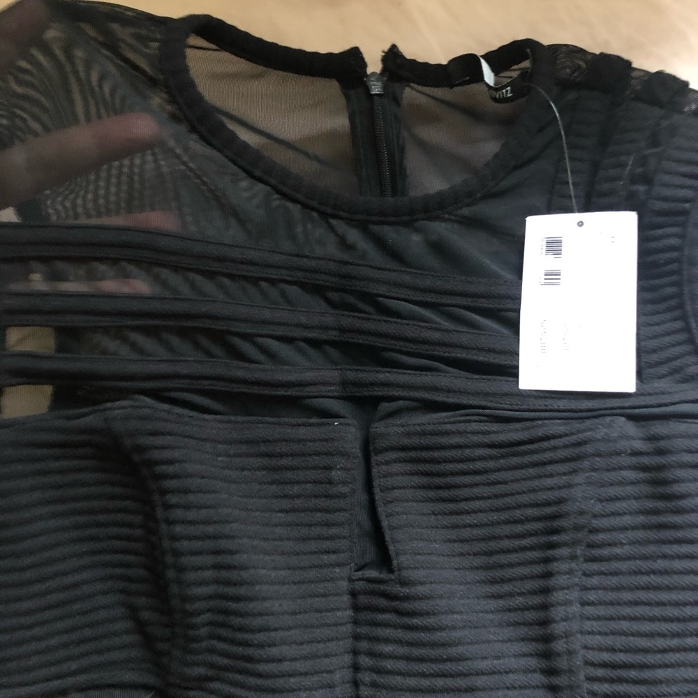 Intermix,Kimberly Ovitz,black with mesh insert, S